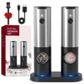 USB Rechargeable Electric Salt & Pepper Grinder Set with LED Light - Adjustable Spice Mill for Kitchen & BBQ