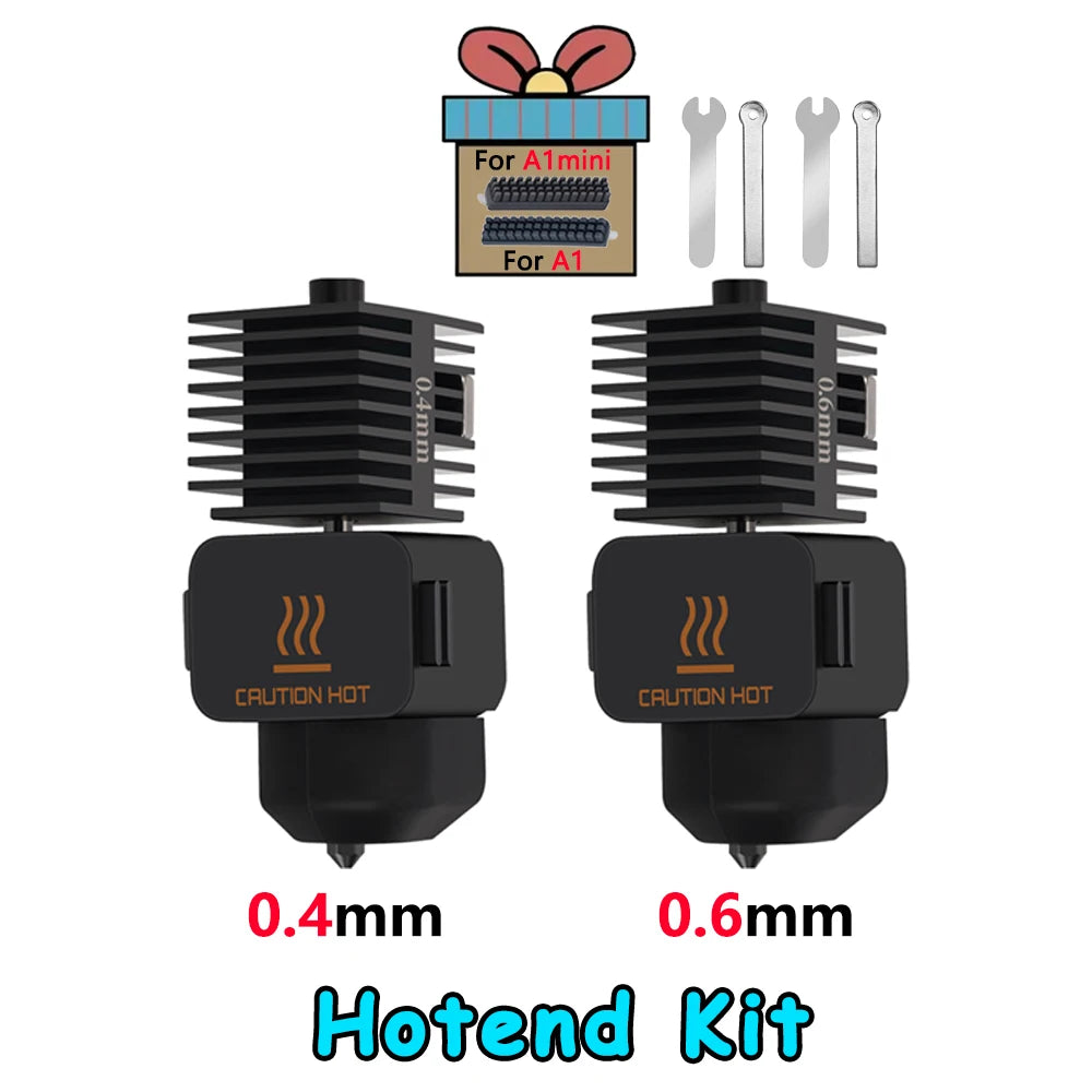Replaceable Nozzle Hotend Kit for Desktop FDM 3D Printers — 0.2/0.4/0.6/0.8 mm (0.008/0.016/0.024/0.031 in)