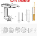 Metal Meat Grinder & Sausage Stuffer Attachment for Stand Mixers – Aluminum Alloy Food Grinder Kit with 4 Grinding Plates