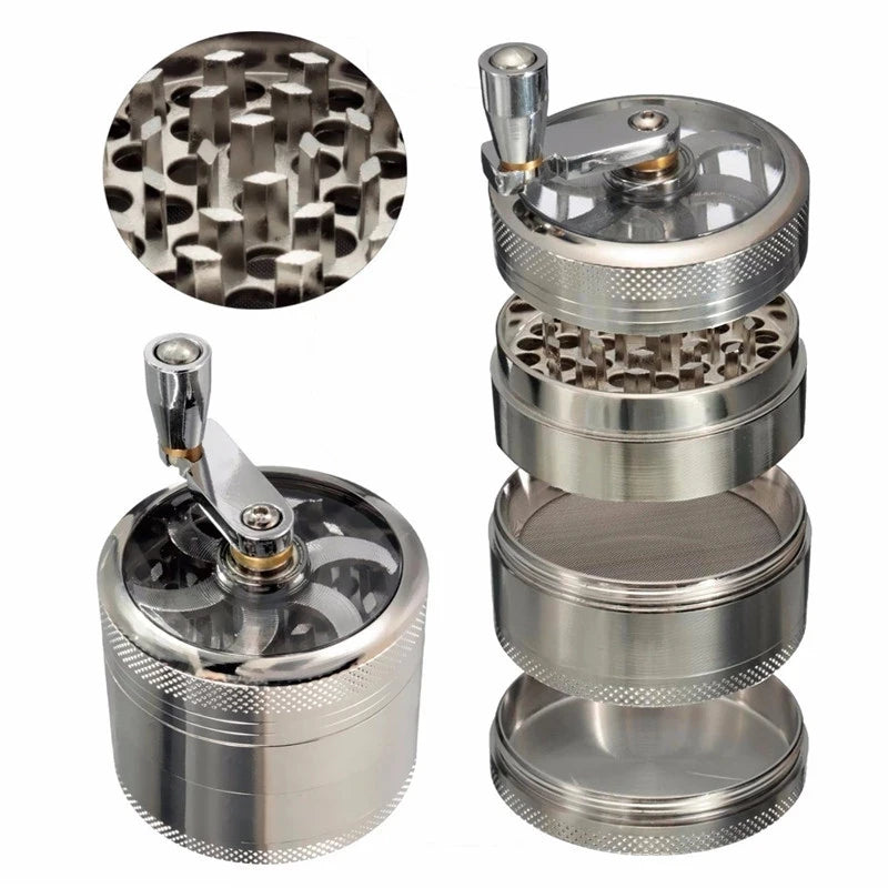 4-Layer Metal Herb Grinder 40mm (1.57 in) - Aluminum Alloy Spice Crusher & Herb Mill