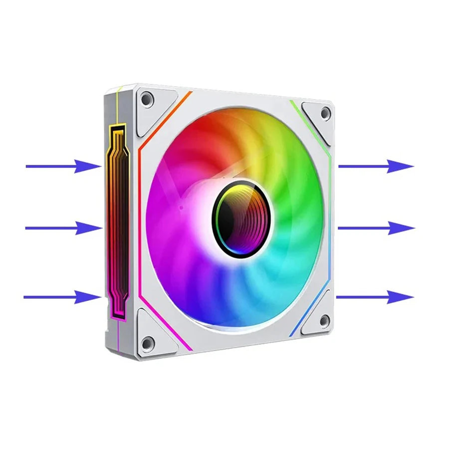 ARGB 120mm (4.72in) PWM Silent Case Fan – Infinite Mirror LED, 4-pin PWM + 5V 3-pin ARGB, Ceramic Bearing