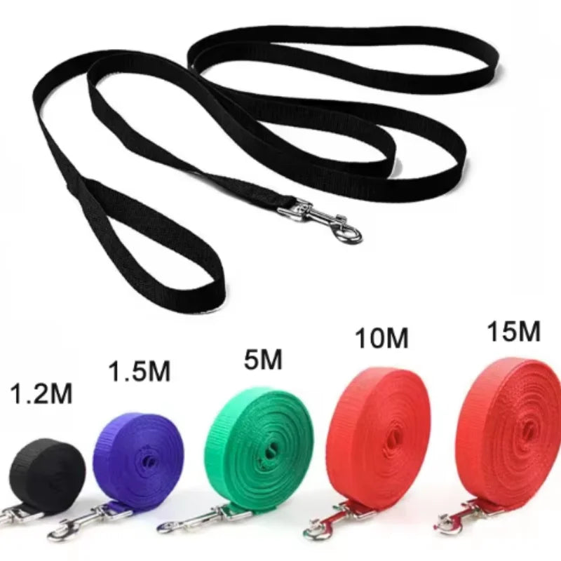 Nylon Long Dog Training Leash – Durable Quick-Release Long Line, 2 cm Wide, Multiple Lengths 4–66 ft (1.2–20 m) for Small to Large Dogs