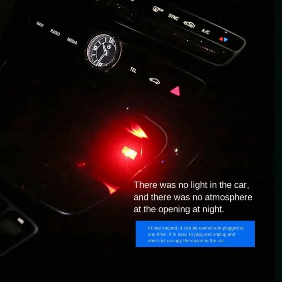Mini USB LED Ambient Car Interior Light - Portable Neon Decorative Lamp, Universal Plug & Play