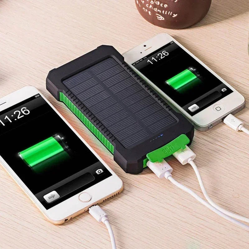 100000mAh Solar Power Bank 100W USB-C Portable Charger Waterproof with SOS Flashlight & LED Lamp