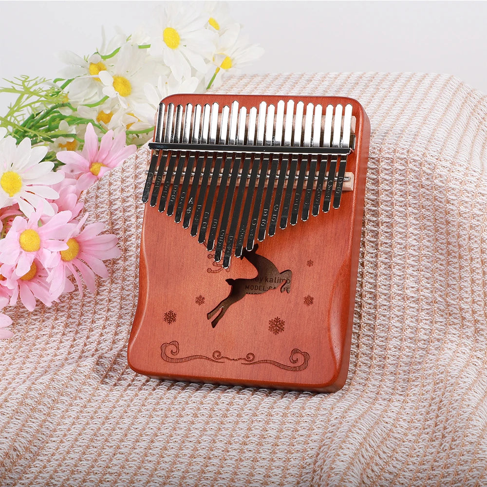 17 & 21-Key Kalimba Thumb Piano Finger Piano — Mahogany Mbira with Tuning Kit for Beginners