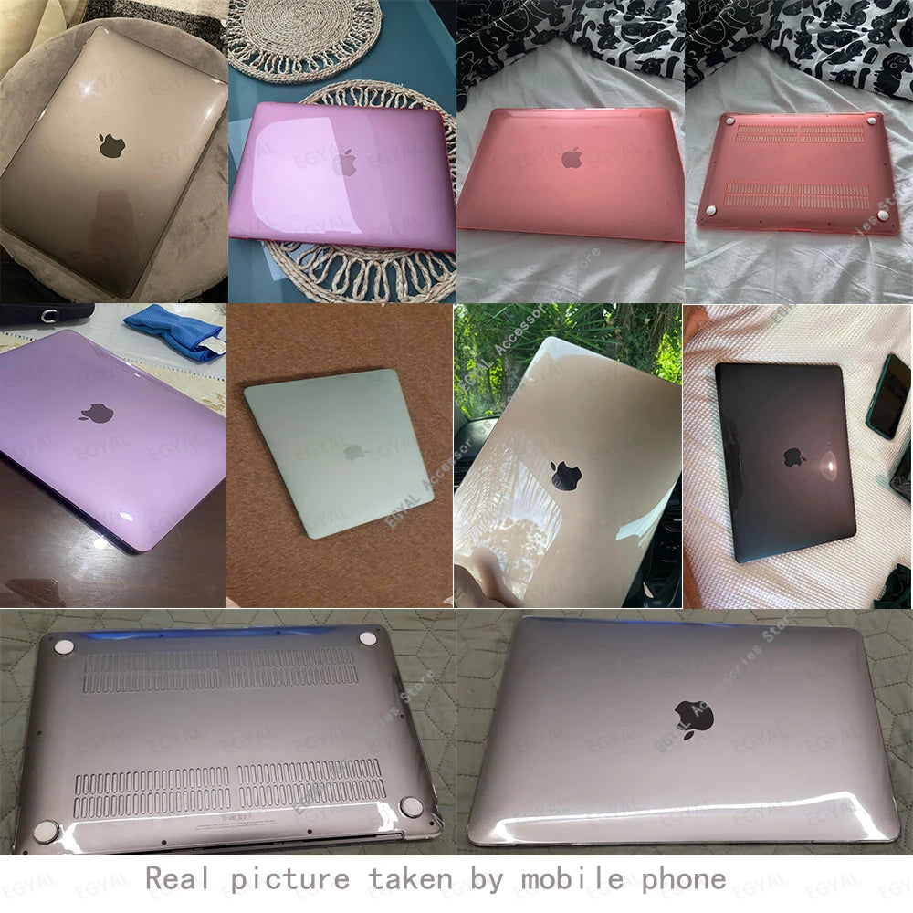 MacBook Hard Shell Protective Case – Fits Air 13-inch (33.0 cm) & 13.6-inch (34.5 cm), Air 15.3-inch (38.9 cm), Pro 14-inch (35.6 cm) & Pro 16.2-inch (41.1 cm) – Snap-On PVC Top & Bottom Cover