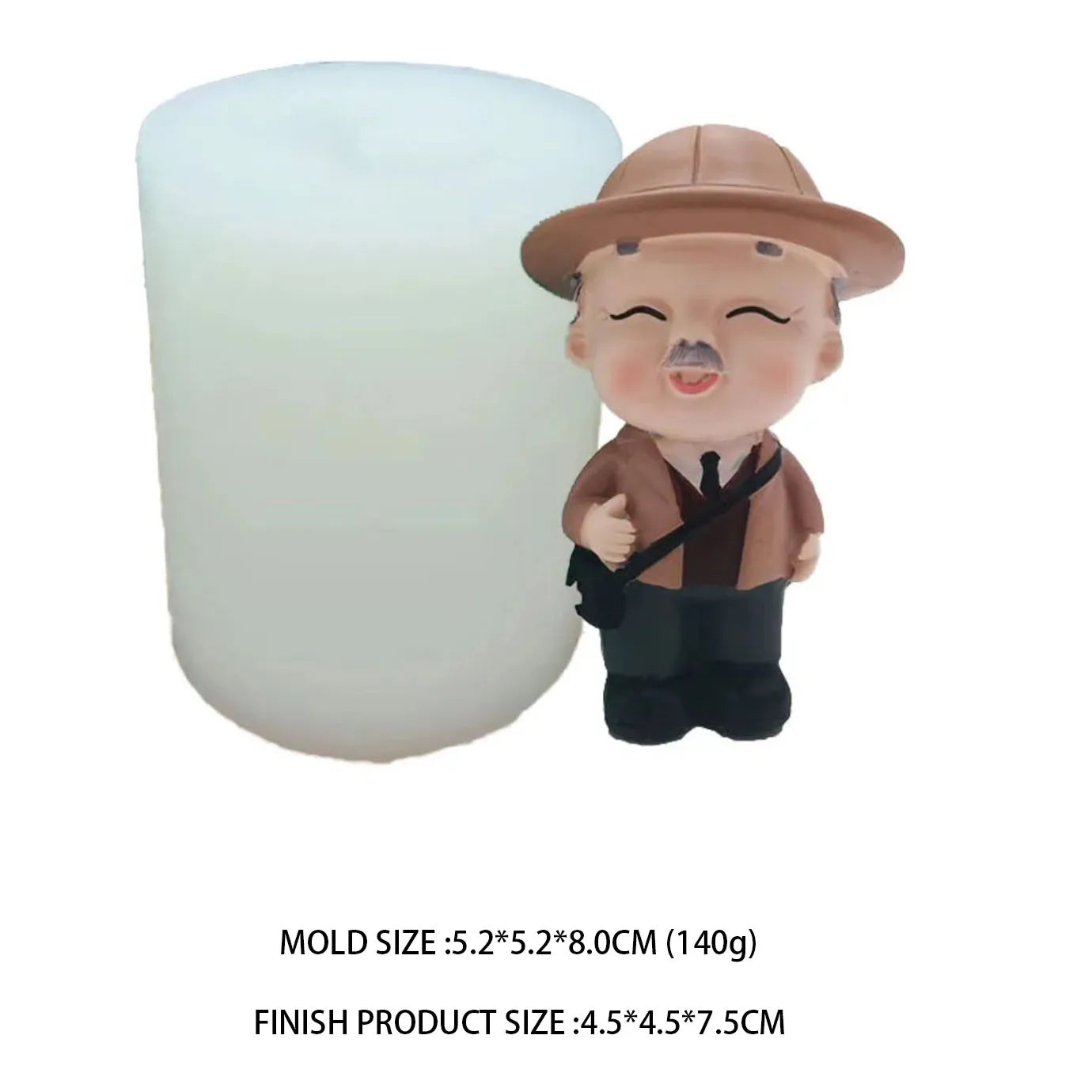 3D Grandpa & Grandma Silicone Mold – Longevity Elder Figurine for Candles, Resin, Soap & Cake Decorating