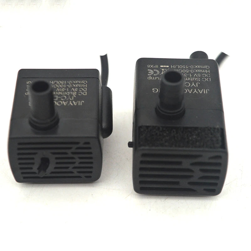USB Submersible Aquarium Water Pump – Ultra Quiet Mini Fish Tank Circulation & Filtration Pump, Adjustable Flow 5V 3W/5W, 150 L/H