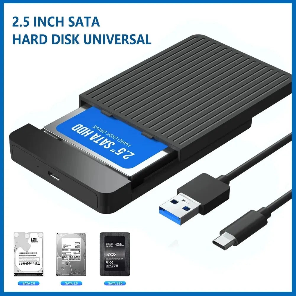 2.5-Inch SATA to USB 3.1/3.0 HDD & SSD Enclosure (USB-C) — 6 Gbps External Hard Drive Case, Tool-Free Hot-Swap
