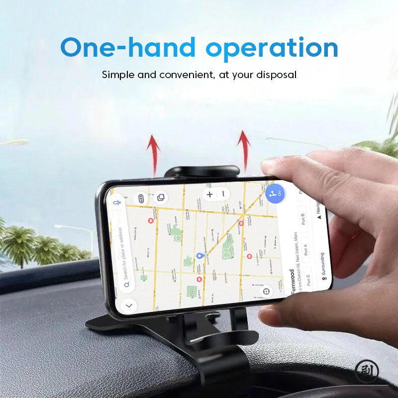 Universal 360° Rotating Car Phone Holder – Dashboard Mount Grip Bracket for Smartphones