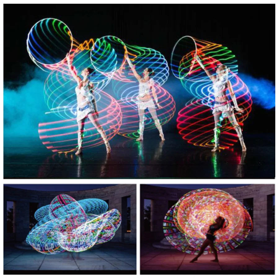 LED Luminous Hula Hoop – Colorful Fitness & Weight Loss Sports Hoops (60/70/80/90 cm | 23.6/27.6/31.5/35.4 in) – Home Gym, Yoga & Kids