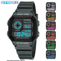 Unisex Digital Sports Watch 44mm Waterproof 3ATM LED Backlight Alarm Stopwatch