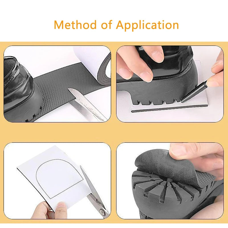 1 m (3.28 ft) Self-Adhesive Anti-Slip Sole Stickers, Mute Cushion Insoles for Outsole Repair, Wearable Shoe Pads