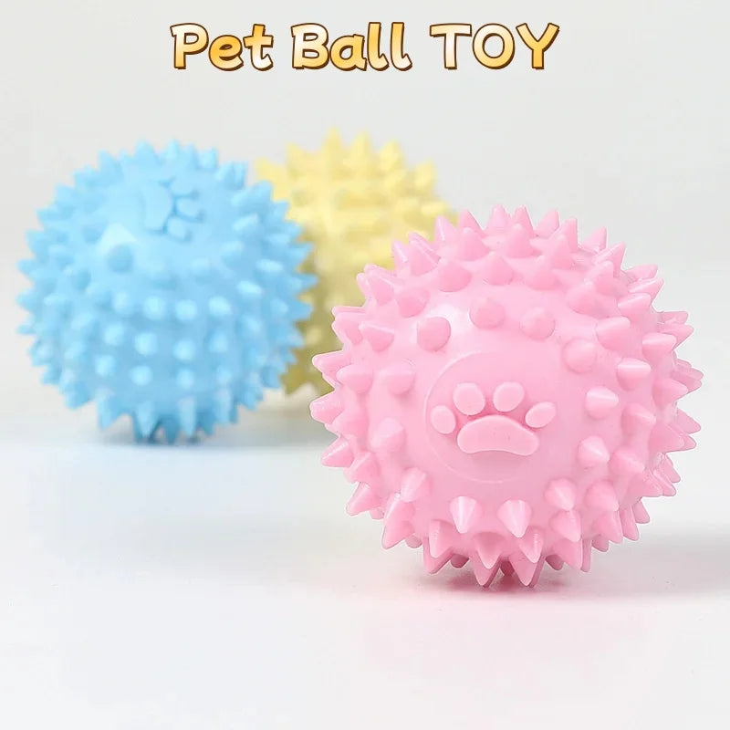 Interactive Rubber Chew Ball for Dogs & Cats - Dental Tooth-Cleaning Pet Toy