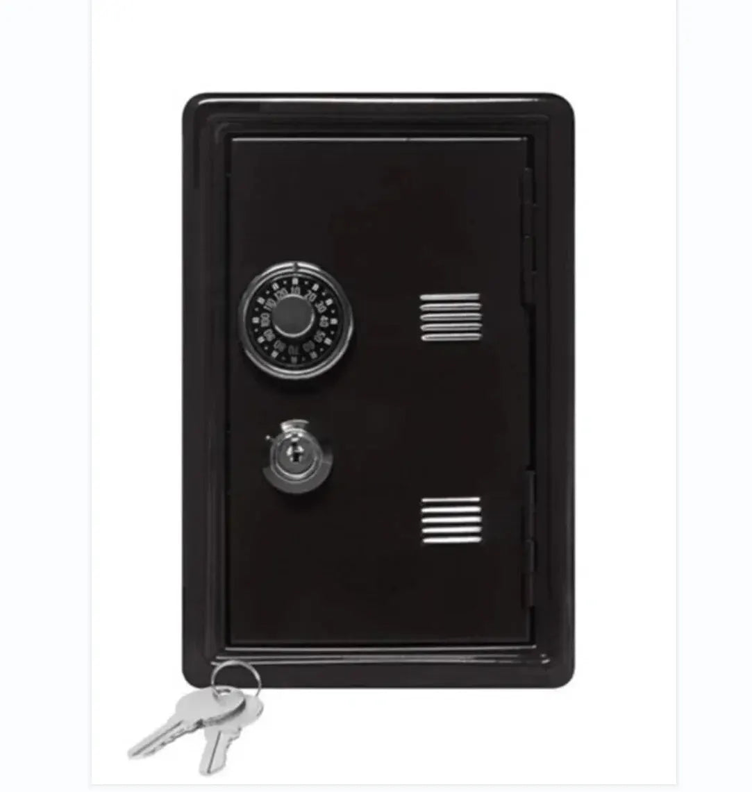 Mini Vertical Metal Safe Piggy Bank Desktop & Car Key Lock Box