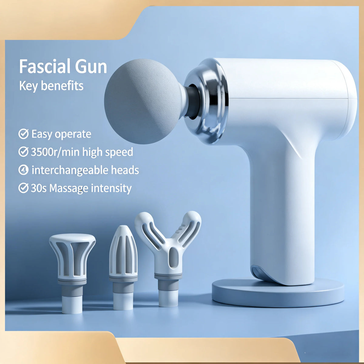 Portable Percussion Massage Gun — Full-Body Deep Tissue Massager with LED Display & 4 Interchangeable Heads