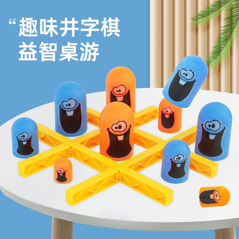 2-Player Tic-Tac-Toe Eat-or-Be-Eaten Parent-Child Interactive Strategy Game