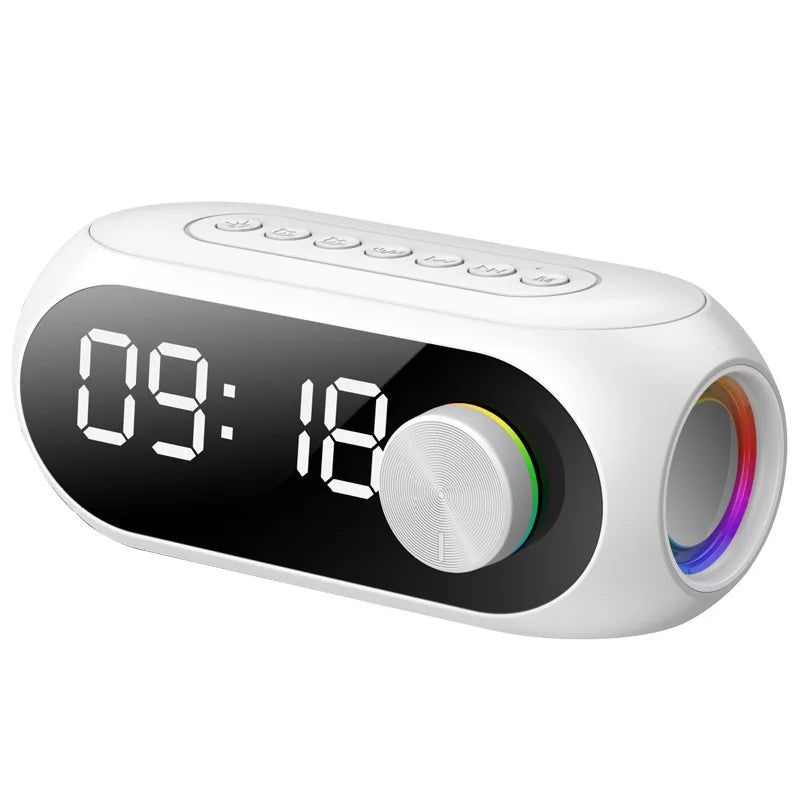 Portable Bluetooth Alarm Clock Speaker, FM Radio, TF Card & AUX, Mini Wireless Subwoofer Sound Box