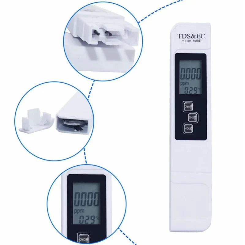 Handheld TDS Water Tester – Digital High-Precision Water Quality Meter with Large LCD, Portable for Tap & Purified Water