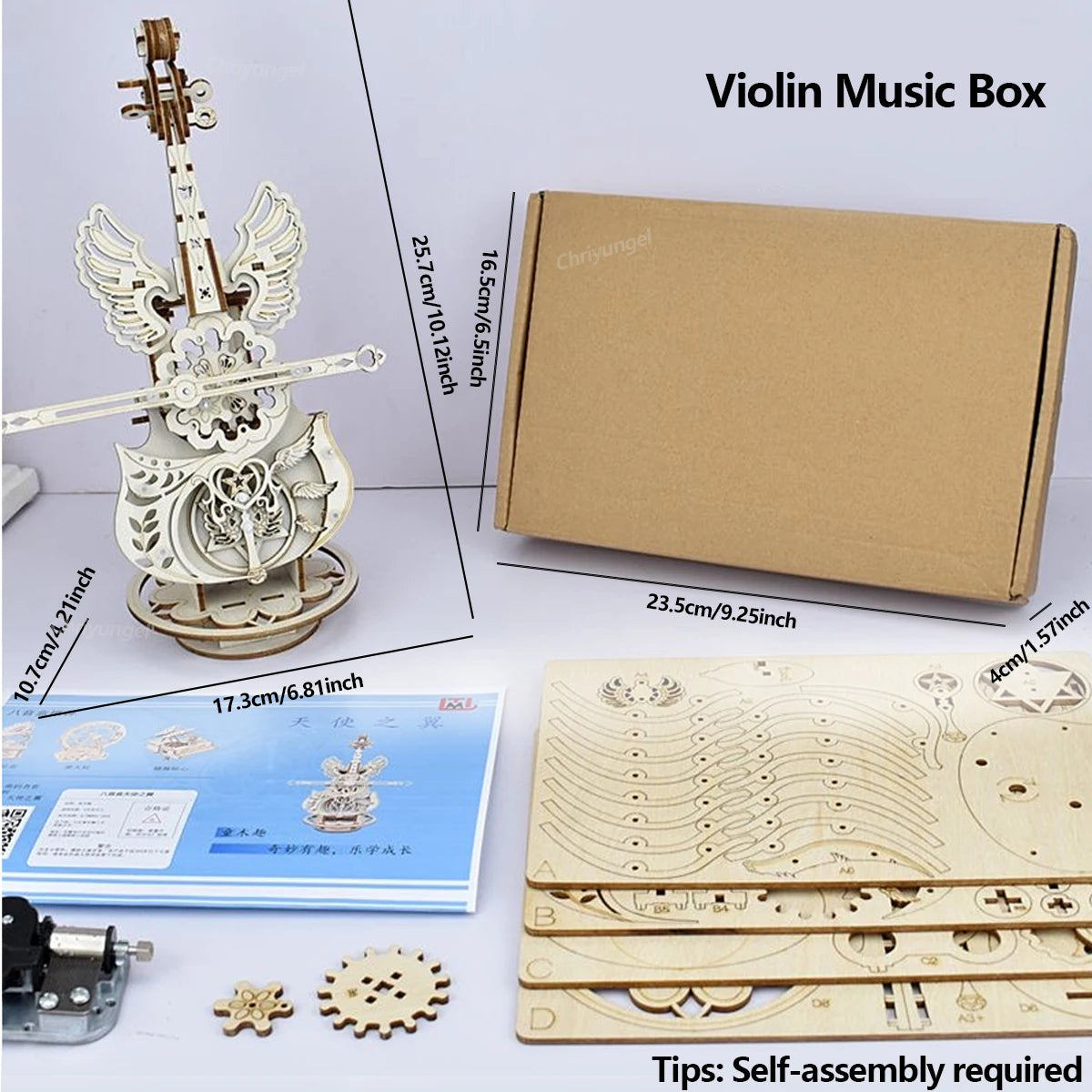 3D Wooden Piano Music Box DIY Model Kit — Mechanical Puzzle for Teens & Adults