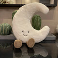 Smiling Sun & Moon Plush Pillow Set – Cute Cartoon Weather Plushies, Sun 14 in / 20 in (35/50 cm) & Moon 12 in / 19 in (30/48 cm)