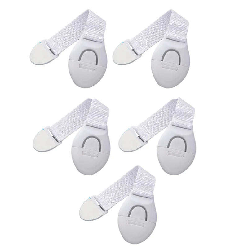 10/20-Pack Baby Safety Drawer and Cabinet Locks - Adjustable Webbing Strap Childproof Latches