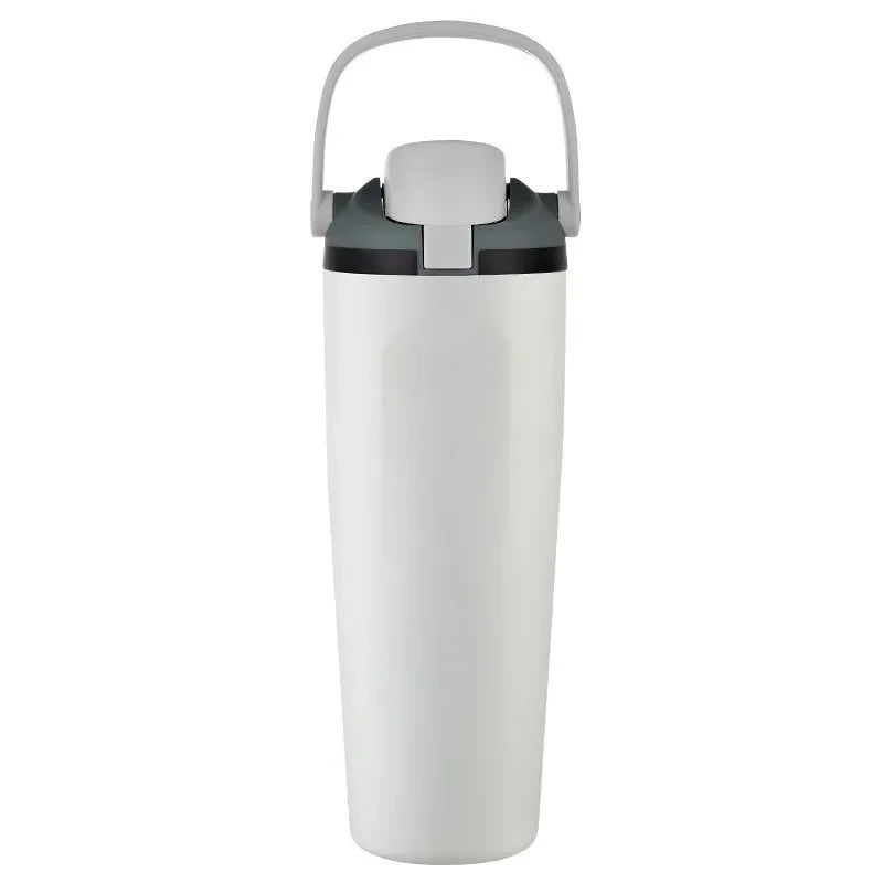 30oz (900ml) Macaron Color Insulated Water Bottle - 304 Stainless Steel Vacuum Flask with Handle, Leak-Proof Travel Thermos