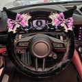 Kuromi Plush Steering Wheel Cover Soft Warm Anti-Slip 38cm (15 in) Car Accessory for Girls