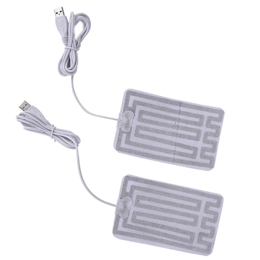 1 Pair USB Carbon Fiber Heated Glove Pads – Electric Heating Inserts for Winter Gloves, Camping, Hiking, Skiing & Cycling