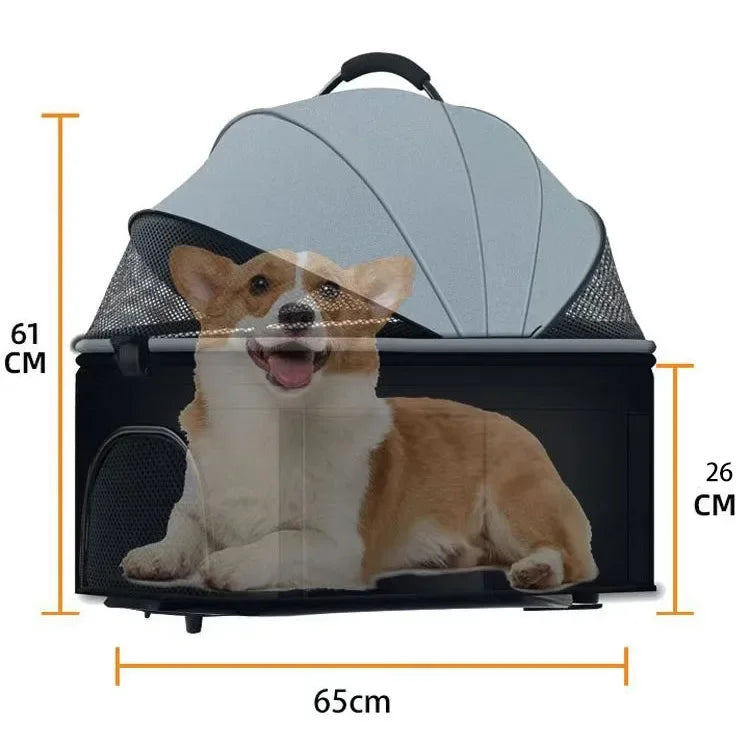 Lightweight Foldable Pet Stroller for Small and Medium Dogs & Cats Portable Outdoor Pet Carrier on Wheels