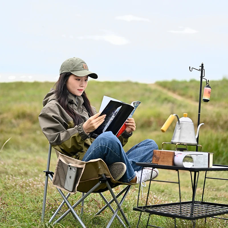 Portable Folding Moon Chair – Camping, Picnic & Fishing Stool | 120kg Capacity, 600D Oxford
