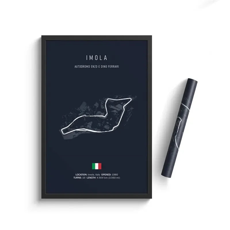 F1 Track Canvas Print – Imola & Monaco Circuit Wall Art, Formula 1 Motorsport Poster, Unframed Nordic Racing Decor for Home