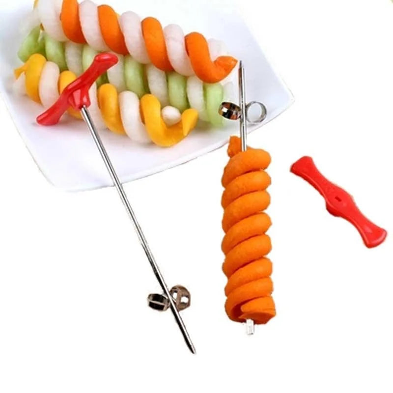Manual Spiral Roller Vegetable Slicer – 1 or 2-Pack Radish & Potato Cutter