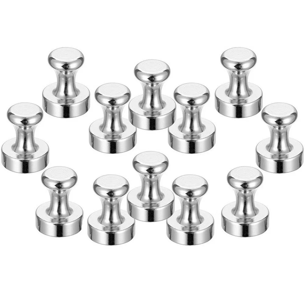 10/20-Pack Neodymium Cone Magnetic Push Pins — Strong Fridge & Magnetic Board Magnets with Portable Storage Case
