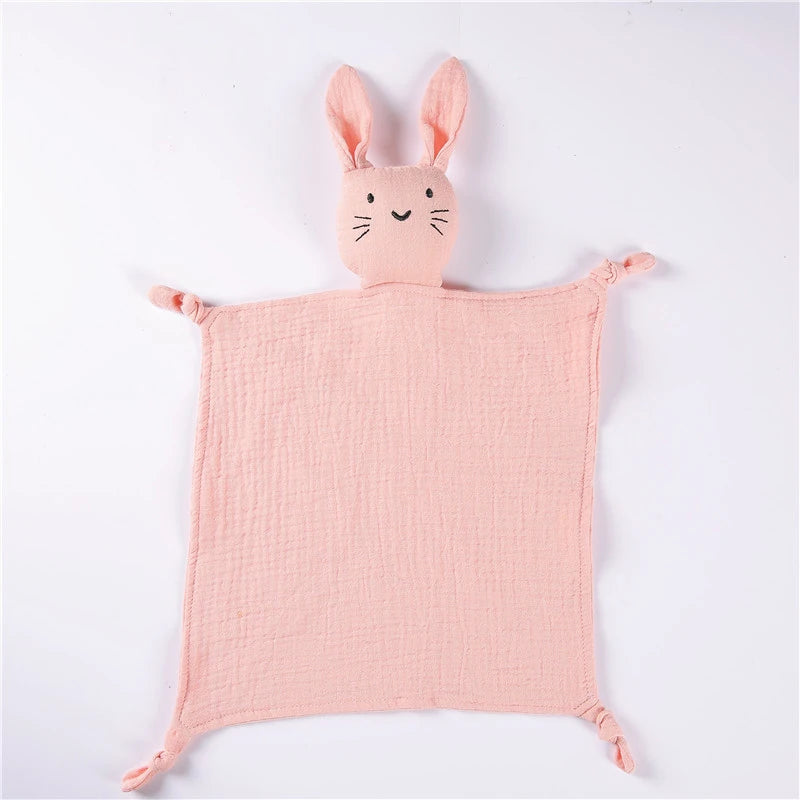 Baby Muslin Gauze Burp Cloth 30 x 30 cm (12 x 12 in) Cute Cat Double-Layer Cotton Saliva & Soothing Towel