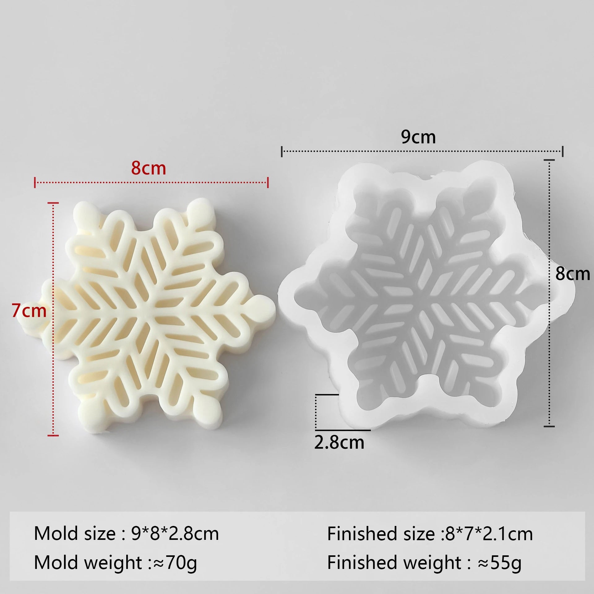 3D Snowflake Silicone Mold - DIY Candle, Soap & Wax Melt Mold for Christmas Crafts, Aroma Stones & Holiday Home Decor