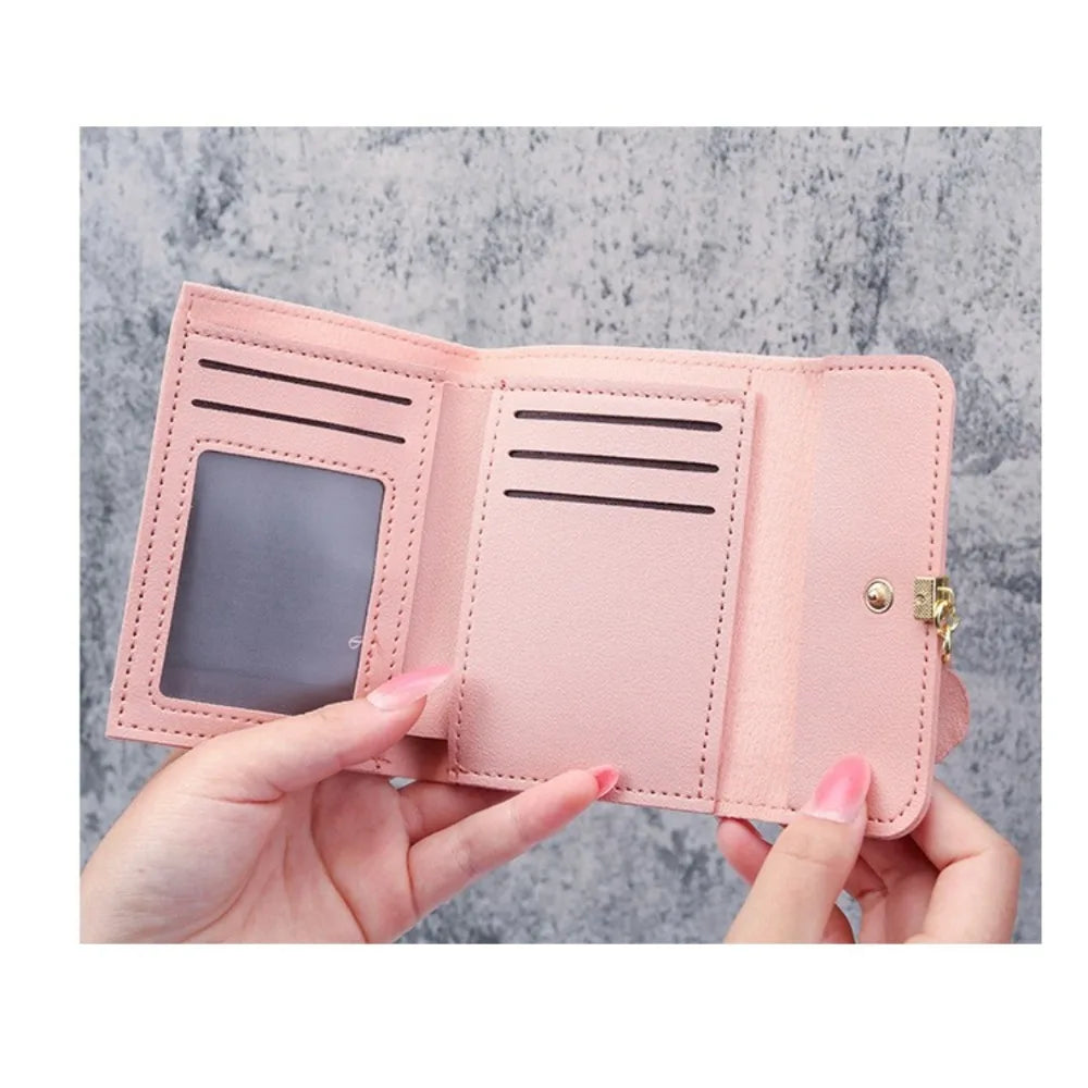 Compact Tri-Fold Women's Wallet - Small Coin Purse & Card Holder 11 x 8.5 x 2 cm (4.3 x 3.3 x 0.8 in)