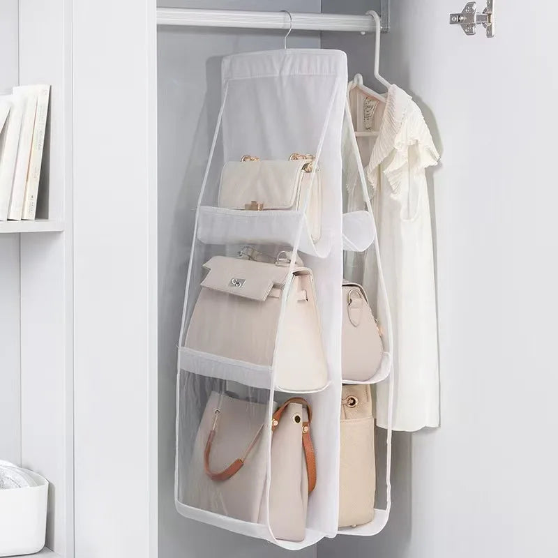 Hanging Bag Organizer 3/4-Layer Transparent Dust-Proof Storage, 36 x 110 cm (14.2 x 43.3 in) - 1-Pack