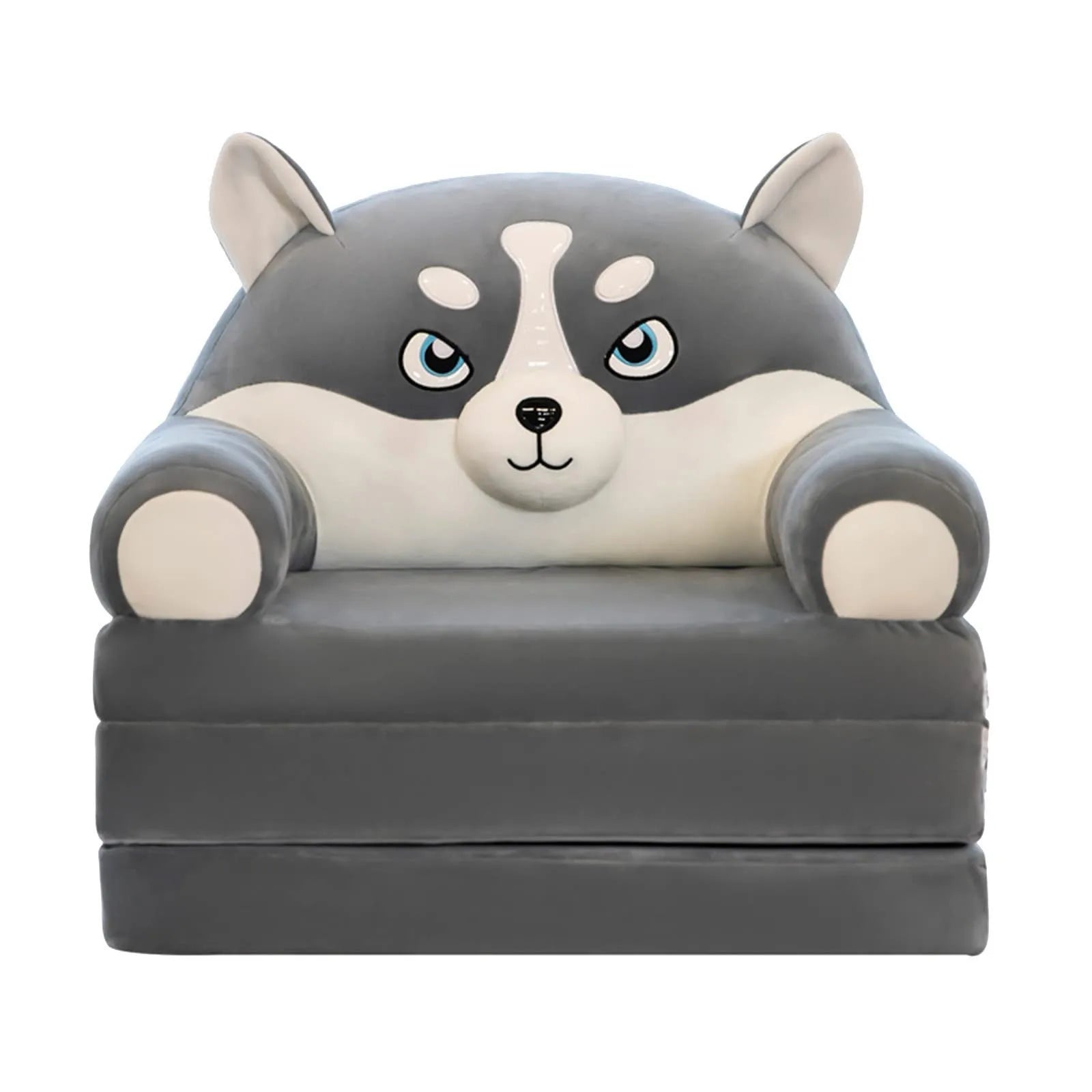 2-in-1 Foldable Plush Kids Sofa Bed – Cartoon Children's Fold-Out Chair for Nursery & Playroom