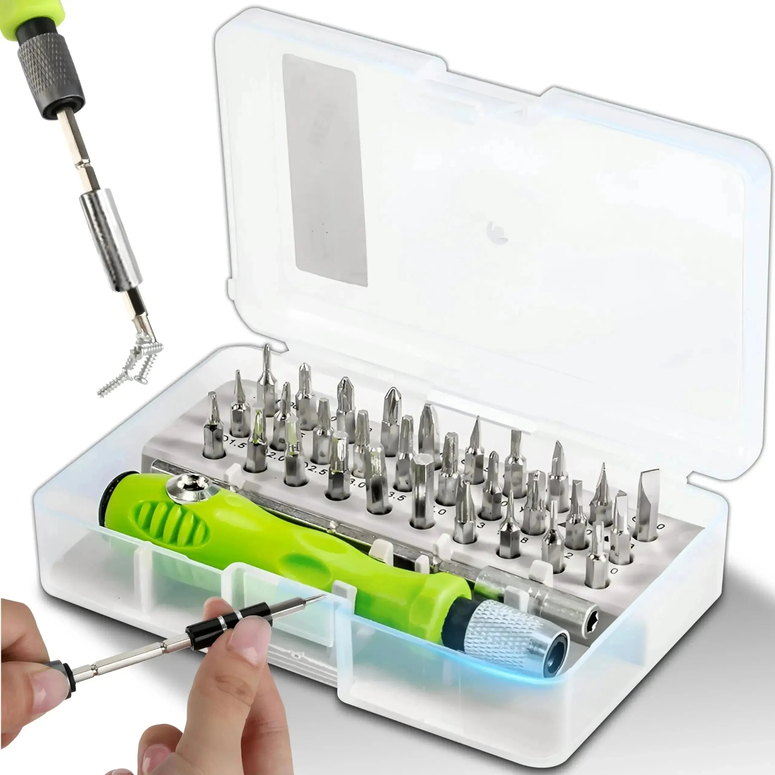 32-in-1 Precision Screwdriver Set with 30 Magnetic Torx & Phillips Bits — Mini Repair Kit for Phone, Watch, PC