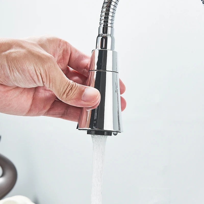 Wall-Mounted Pull-Out Kitchen Faucet with Built-In Filter — Chrome & Matte Black, Single Cold Water, Retractable Spout