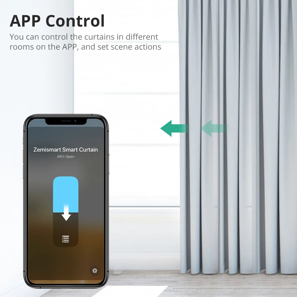 Matter and Thread Smart Curtain Motor App & Voice Control for Google Home Siri SmartThings with RF Remote