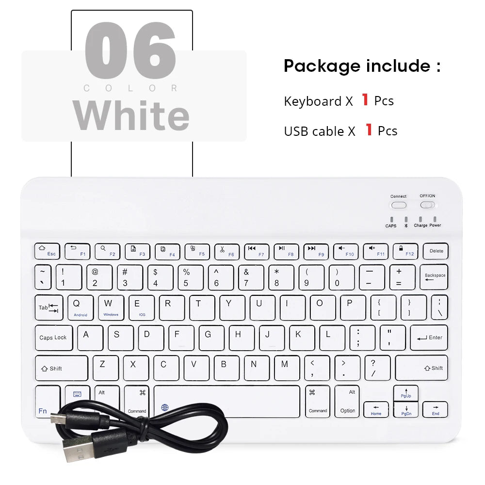 Mini Wireless Bluetooth Keyboard and Mouse — Portable Slim Rechargeable Keyboard for iPad, iPhone, Android Tablets, Samsung, Xiaomi, Mac & Windows