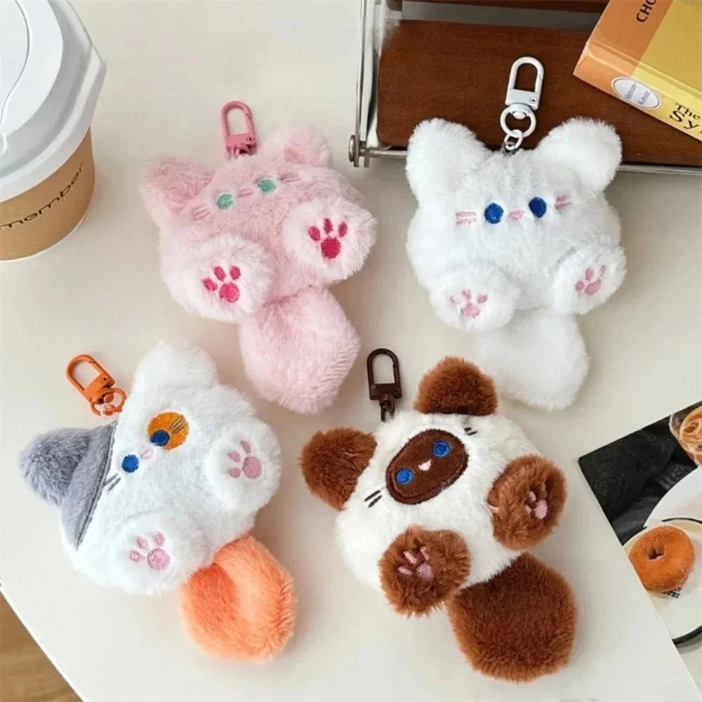 Plush Cat Keychain - Cute Kitten Bag Charm for Backpacks, Purses & Car Mirror