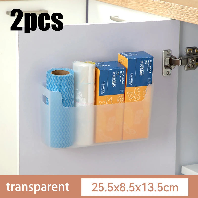 Handle Storage Basket - Durable PP Plastic Organizer with Handle for Home Bathroom Closet