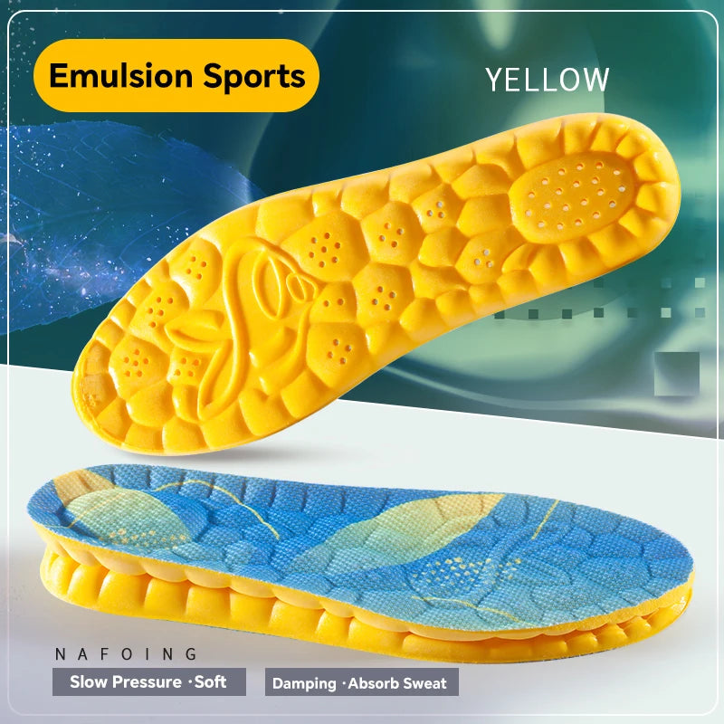 4D Cloud PU Memory Foam Insoles – Breathable Shock-Absorbing Trim-to-Fit Orthopedic Sports & Running Shoe Inserts