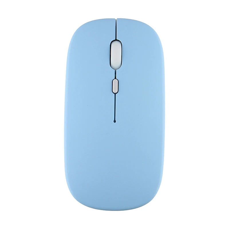 Silent Bluetooth & 2.4GHz Wireless Macaron Optical Mouse - Rechargeable Silent Click Mouse for Laptop & Tablet (iPad, Samsung, Xiaomi, Lenovo)