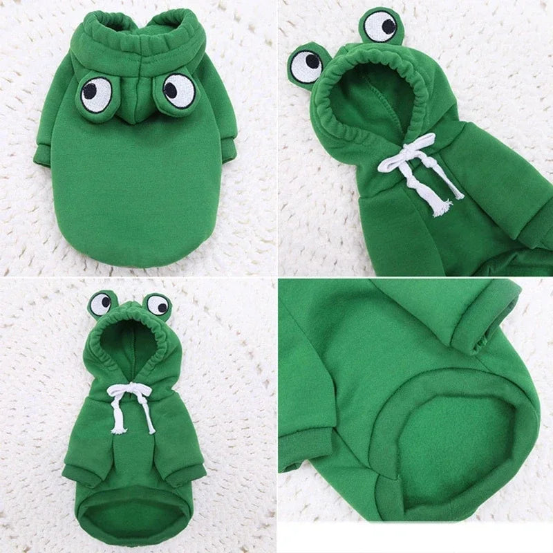 Fruit Print Fleece Hoodie for Small Dogs – Warm Pet Jacket for Puppies & Cats