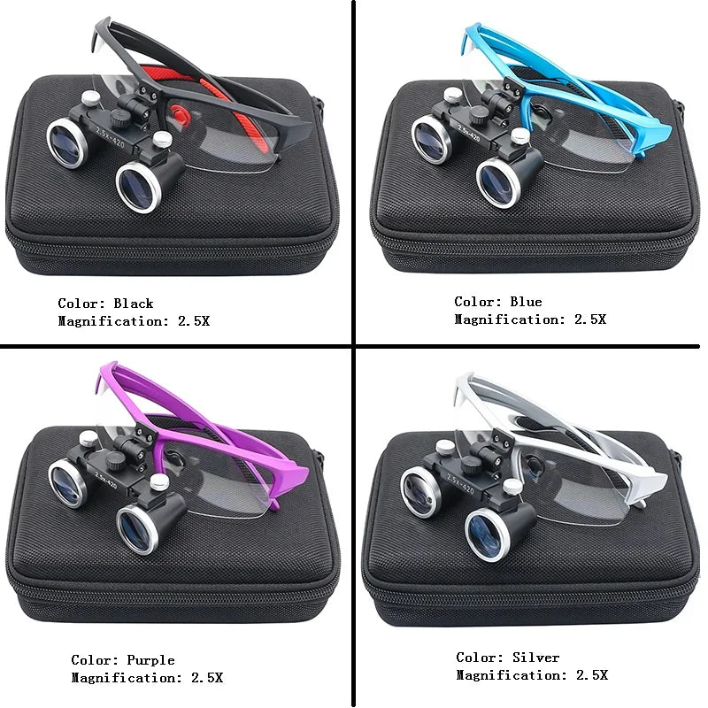 Dental Binocular Loupes 2.5X/3.5X Ultra-Lightweight Optical Magnifying Glasses - 320-420 mm (12.6-16.5 in) Working Distance