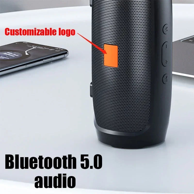 Portable Bluetooth Subwoofer Speaker — Wireless Outdoor Stereo with FM Radio, TF Card & USB, Bluetooth 5.0, Rechargeable, 3D Surround